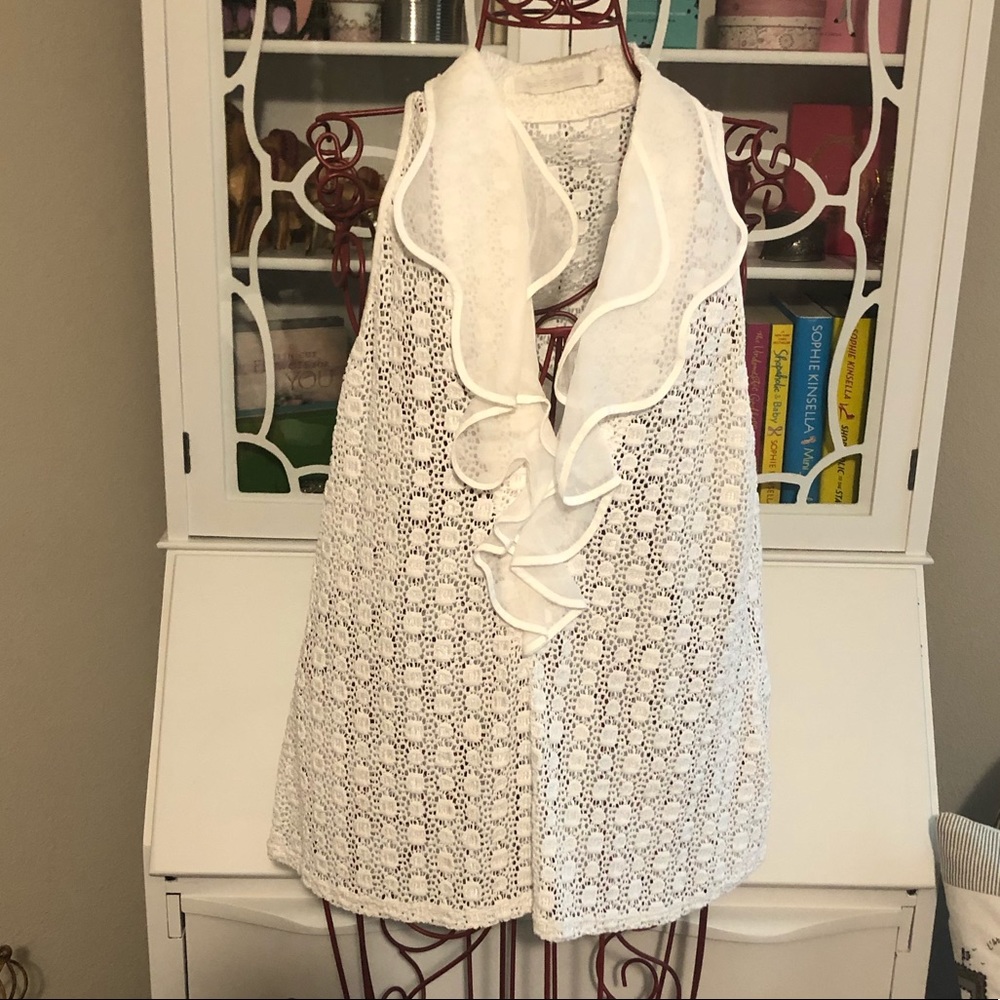 Anne Fontaine Sleeveless White Blouse - 46 (US 14)
